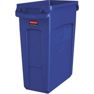 Rubbermaid Verzamelaar voor kringloopmateriaal/afvalbak SLIM JIM®, volume 60 l, met ventilatiekanalen, blauw