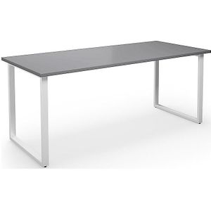 Multifunctionele tafel DUO-O, recht blad, b x d = 1800 x 800 mm, lichtgrijs, wit