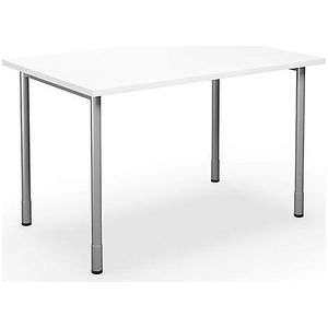 Multifunctionele tafel DUO-C, recht blad, b x d = 1200 x 800 mm, wit, zilver