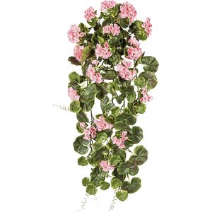 Hangende geraniumplant, hoogte 800 mm, UV-bestendig, bloemen roze