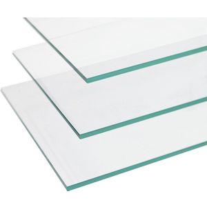 Glazen legbord voor vitrine, voor b x d = 500 x 500 mm, hoekvitrine, hoogte 5 mm