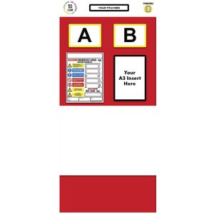Stelling-informatiebord dubbele markering, whiteboard, h x b = 2000 x 900 mm, rood