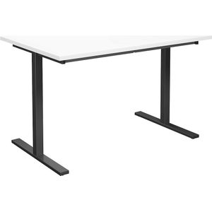 Multifunctionele tafel DUO-T, recht blad, b x d = 1200 x 800 mm, wit, zwart