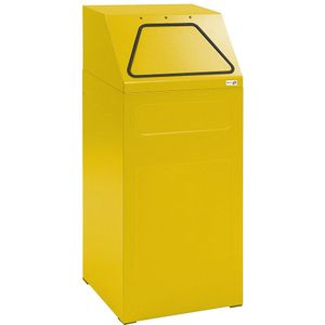 Recyclingcontainer, inhoud 65 l, b x h x d = 400 x 960 x 380 mm, plaatstaal, geel RAL 1003