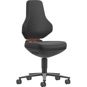 bimos ESD-werkdraaistoel TEXON, met wielen, Skintec, zwart