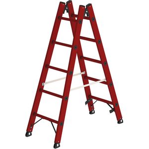 MUNK Ladder van massieve kunststof, geheel van glasvezelversterke kunststof, 2 x 5 sporten