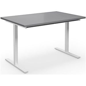 Multifunctionele tafel DUO-T, recht blad, b x d = 1200 x 800 mm, lichtgrijs, wit