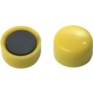 eurokraft basic Ronde magneet, kunststof, Ø 10 mm, VE = 60 stuks, geel