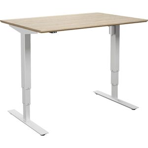 Bureau Atlanta Trend, elektrisch in hoogte verstelbaar, recht, b x d = 1200 x 800 mm, eikenhout/wit