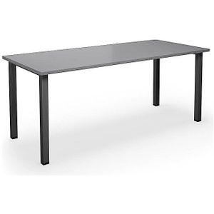 Multifunctionele tafel DUO-U, recht blad, b x d = 1800 x 800 mm, lichtgrijs, zwart