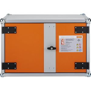 CEMO Veilige acculaadkast voor brandmeldinstallaties, b x d x h = 830 x 660 x 520 mm, 230 V, oranje/grijs