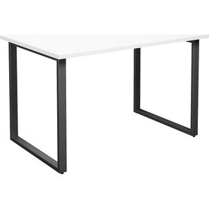 Multifunctionele tafel DUO-O, recht blad, b x d = 1200 x 800 mm, wit, zwart