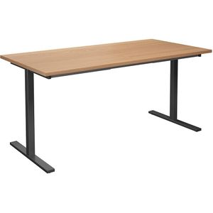 Multifunctionele tafel DUO-T, recht blad, b x d = 1600 x 800 mm, beukenhout, zwart