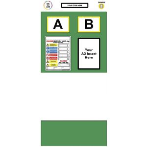 Stelling-informatiebord dubbele markering, whiteboard, h x b = 2000 x 900 mm, groen
