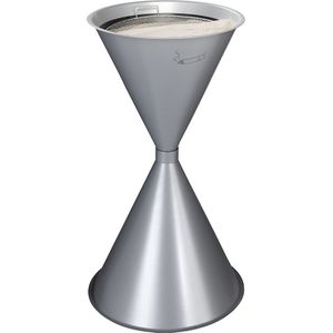 VAR Metalen kegelvormige asbak, plaatstaal, met poedercoating, zilver, vanaf 2 st.
