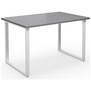 Multifunctionele tafel DUO-O, recht blad, b x d = 1200 x 800 mm, lichtgrijs, wit