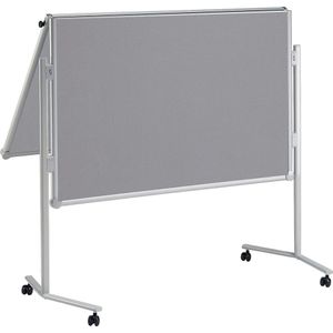 MAUL Presentatiebord MAULpro, inklapbaar, oppervlak van textiel, grijs, b x h = 1200 x 1500 mm