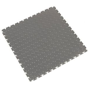 COBA PVC-vloertegels Tough-Lock, met noppen op het oppervlak, VE = 8 stuks, grijs
