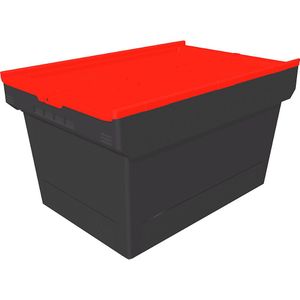 BITO Herbruikbare container MB Eco, l x b x h = 610 x 400 x 340 mm, zwart / rood
