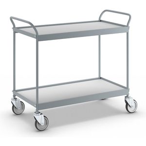 Serveerwagen, laadframe 990 x 545 mm, draagvermogen 150 kg, 2 etages, 4 zwenkwielen