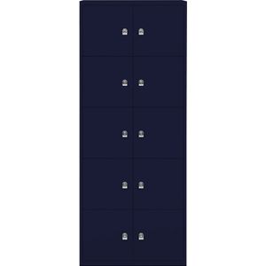 BISLEY LateralFile™ Lodge, met 10 lockers, hoogte per 375 mm, oxfordblauw