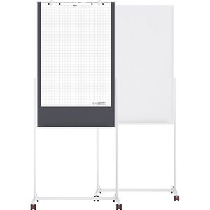 magnetoplan Universeel bord, bordformaat 750 x 1200 mm, whiteboard / grijs vilt