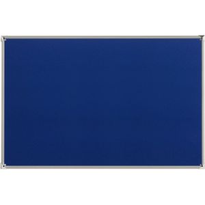 eurokraft pro Prikbord met aluminium frame, textielbekleding, blauw, b x h = 1500 x 1000 mm