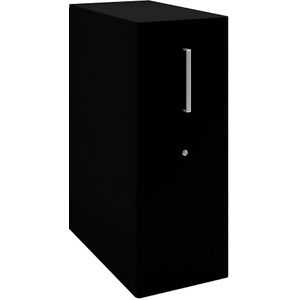 BISLEY Assistentiemeubel Tower™ 4, met bovenblad, linksstaand, 4 legborden, zwart