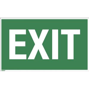 Extra combibord met tekst voor evacuatieborden, EXIT, VE = 10 stuks, folie, lang nalichtend, b x h x d = 250 x 150 x 0,1 mm
