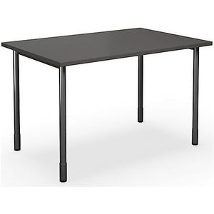 Multifunctionele tafel DUO-C, recht blad, b x d = 1200 x 800 mm, donkergrijs, zwart