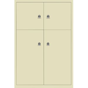 BISLEY LateralFile™ Lodge, met 4 lockers, hoogte 2 x 375 mm, 2 x 755 mm, crème