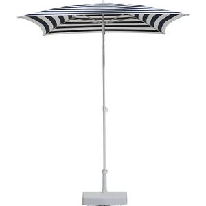 Parasol, vierkant, l x b = 1600 x 1600 mm, frame wit, wit/blauw