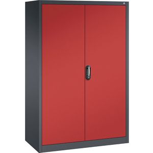 C+P ACURADO universele kast, b x d = 1200 x 600 mm, zwartgrijs/vuurrood
