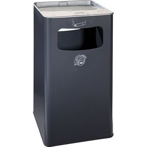 VAR Combi-asbak, inhoud 96 l, b x h x d = 430 x 755 x 430 mm, staal, antracietkleur