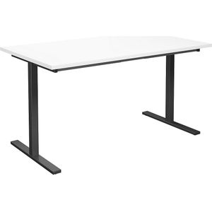 Multifunctionele tafel DUO-T, recht blad, b x d = 1400 x 800 mm, wit, zwart
