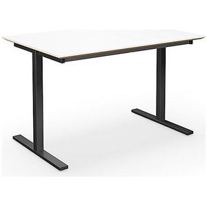 Multifunctionele tafel DUO-T Trend, recht blad, b x d = 1200 x 800 mm, wit, zwart
