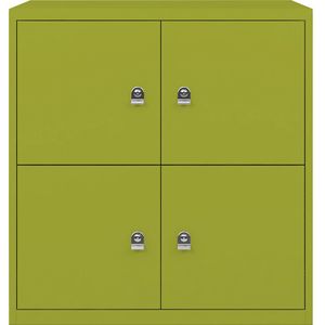 BISLEY LateralFile™ Lodge, met 4 lockers, hoogte per 375 mm, groen