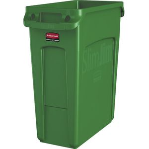Rubbermaid Verzamelaar voor kringloopmateriaal/afvalbak SLIM JIM®, volume 60 l, met ventilatiekanalen, groen