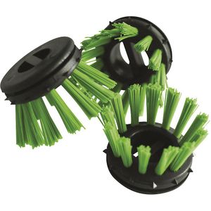 Miltex Ronde borstel voor ringrubbermatten, kunststof, VE = 10 stuks, zwart/groen