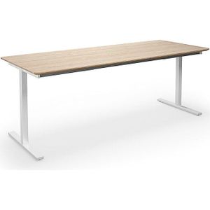 Multifunctionele tafel DUO-T Trend, recht blad, afgeronde hoeken, b x d = 1800 x 800 mm, eikenhout, wit