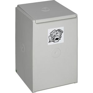 VAR Afvalbak voor kringloopmateriaal van kunststof, enkele bak met een inhoud van 60 l, lichtgrijs