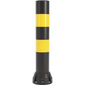 Boplan Beschermpaal 170B, hoogte 1000 mm, zwart, 2 gele strepen