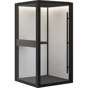 Meetingbox Zen Pod Essentials, h x b x d = 2310 x 1200 x 1200 mm, Small, textiel / aluminium / glas