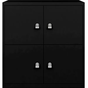 BISLEY LateralFile™ Lodge, met 4 lockers, hoogte per 375 mm, zwart