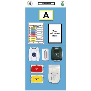 Stelling-informatiebord enkele markering, eerste hulp, h x b = 2000 x 900 mm, blauw