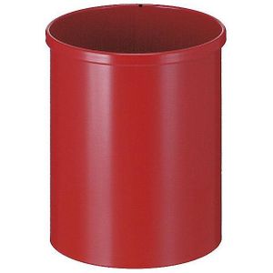 Prullenbak, staal, rond, inhoud 15 l, h x Ø = 309 x 255 mm, rood, vanaf 10 stuks
