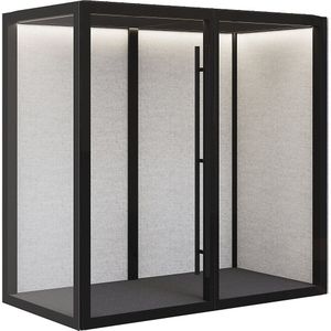 Meetingbox Zen Pod Essentials, h x b x d = 2310 x 2320 x 1200 mm, Medium, textiel / aluminium / glas