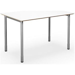 Multifunctionele tafel DUO-C Trend, recht blad, b x d = 1200 x 800 mm, wit, zilver