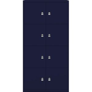 BISLEY LateralFile™ Lodge, met 8 lockers, hoogte per 375 mm, oxfordblauw