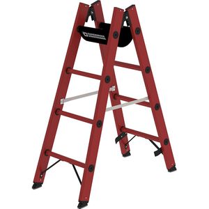 MUNK Ladder van massieve kunststof, geheel van glasvezelversterke kunststof, 2 x 4 sporten